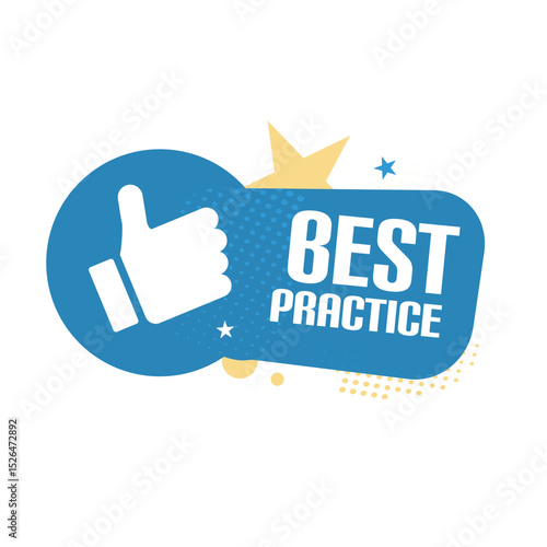 best practice — colorful vector sticker, label, badge vector illustration