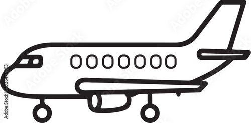 cargo plane outline icon line art silhouette design vector illustration..