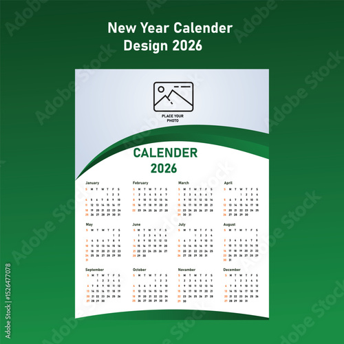 New Calender design 2026 new calender design Template calender wall calender 12 month