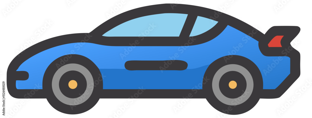 Naklejka premium cartoon sports car vector
