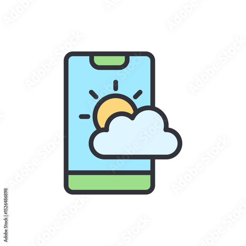 Weather Forecast App Displaying Sunny And Cloudy Conditions On Mobile