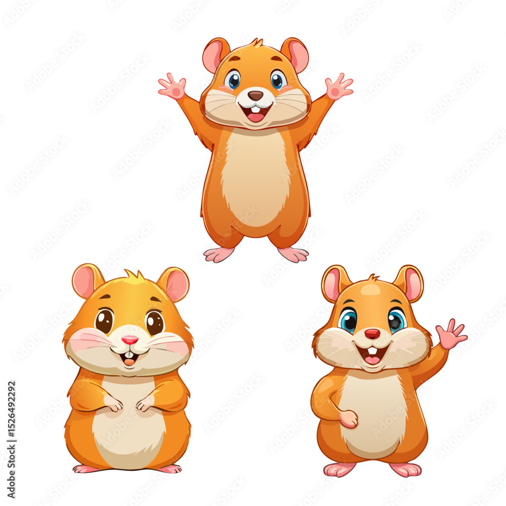 Obraz premium ハムスターのキャラクター素材セット
