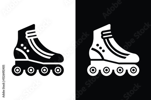 Roller Skates Icon. Flat Graphic Design in Black and White