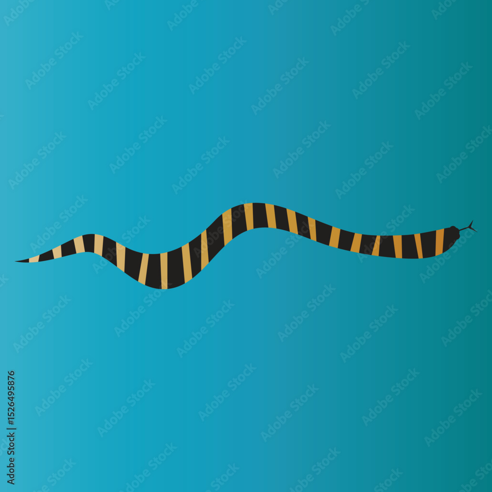 Naklejka premium Sea Snakes Vector Illustration Isolated on White Background