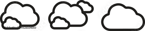 Cloud computing icon. Line, glyph and filled outline colorful version, abstract cloud outline and filled vector sign.