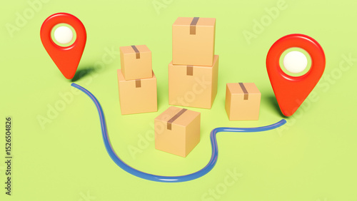 Parcel delivery route. Cour...