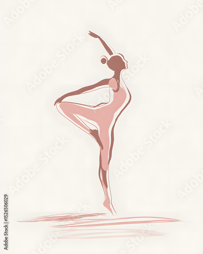 Artistic illustration of a single human figure performing a Pilates pose