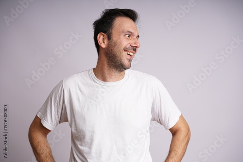 Male Model Showing Different Emotions on White Studio Background