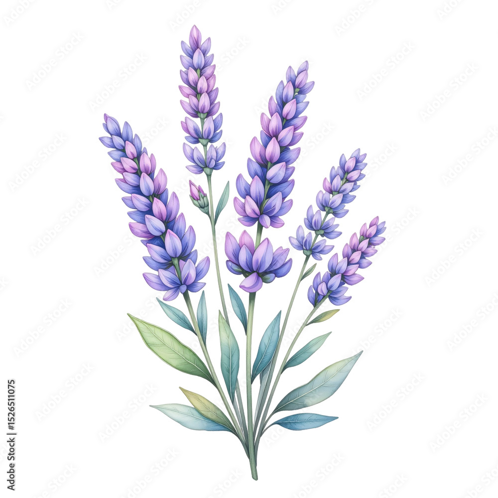 Naklejka premium Vibrant lavender flowers blooming in nature botanical illustration outdoor garden close-up view floral concept