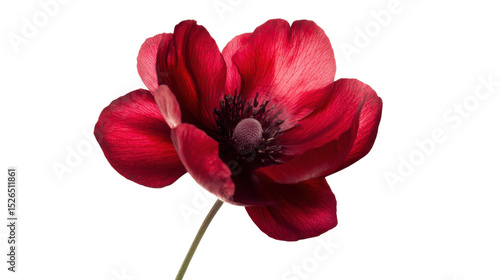 red flower on white background