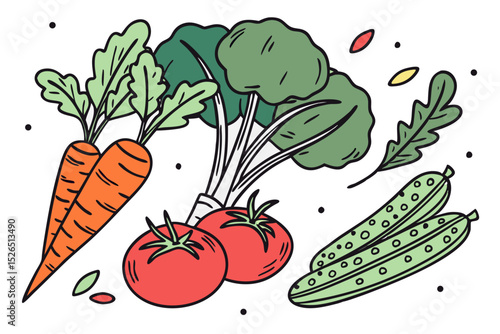 fresh vegetables on a white background