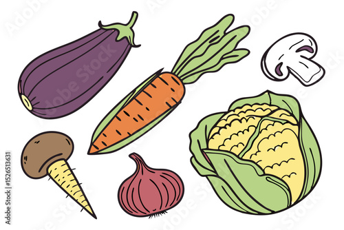set of vegetables