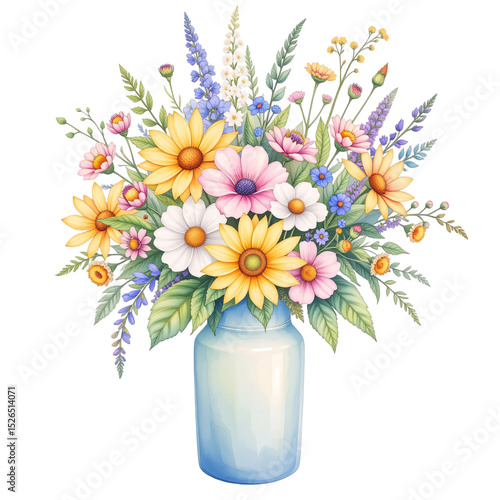 Wallpaper Mural Vibrant floral arrangement indoor setting illustration bright colors close-up view nature's beauty Torontodigital.ca