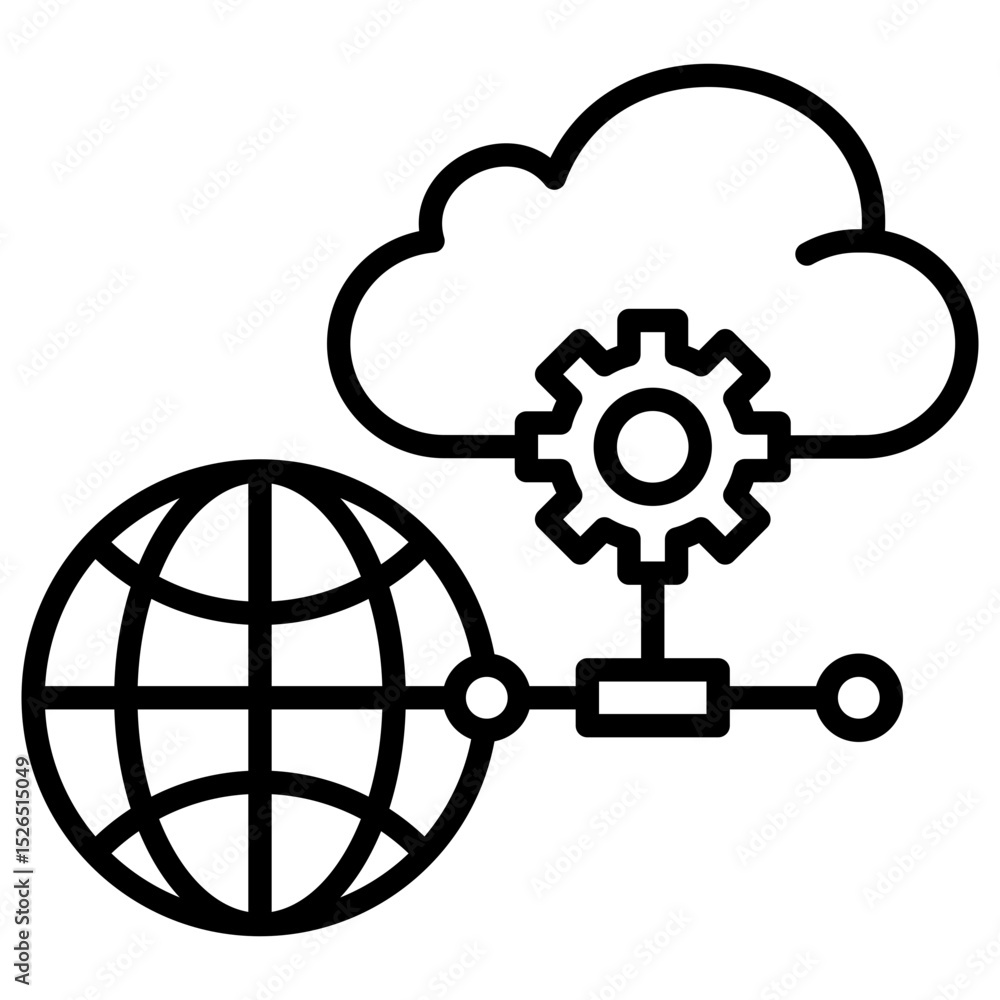 Obraz premium Network Connection Outline Icon