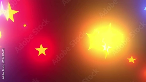 Rotating Glowing Patriotic Stars 4K Abstract Loop