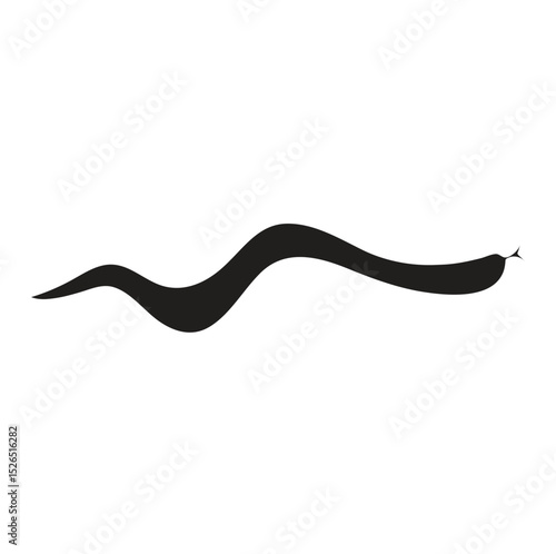 Snake Silhouette and Black Vector Art Isolated on White Background