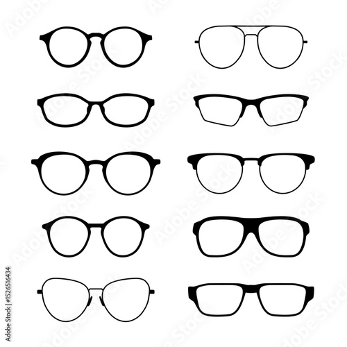 various eyeglasses frames vector collection set