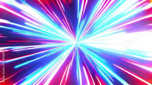 Patriotic Red White Blue Sunburst Pulse 4K Loop