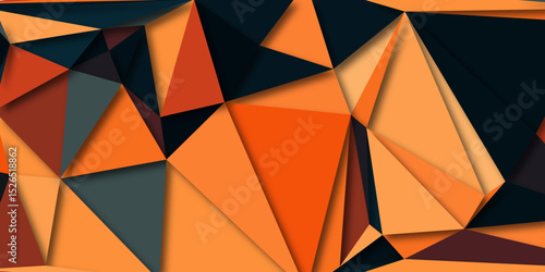 Abstract Geometric Harmony: A vibrant abstract composition showcasing a dynamic interplay of triangles in striking shades, creating an eye-catching visual experience. Design