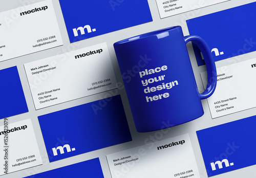 Professional Stationery Business Cards And Mug Mockup