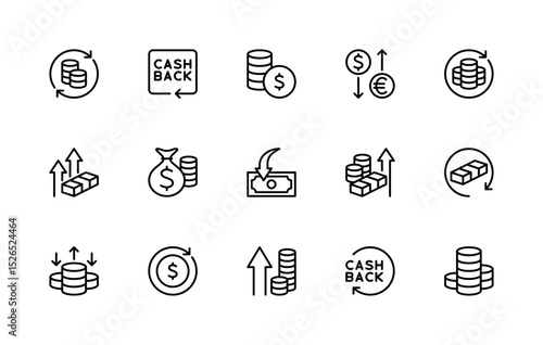 Wallpaper Mural Money movement related vector linear icons set. Isolated icon collection such as receive, exchange, currency, finance, banking, fintech and more. Torontodigital.ca