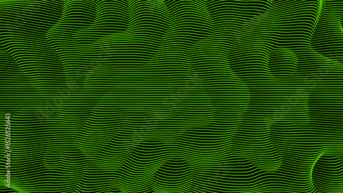 abstract lime green color horizontal lines with abstract pattern on black background