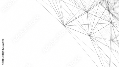 Simple white color lines forming web like structure futuristic background, plexus lines and dots background