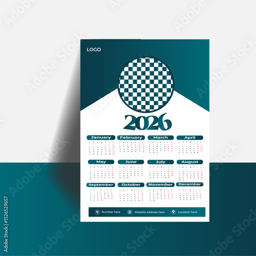 Modern Wall Calendar Design Template 2026

