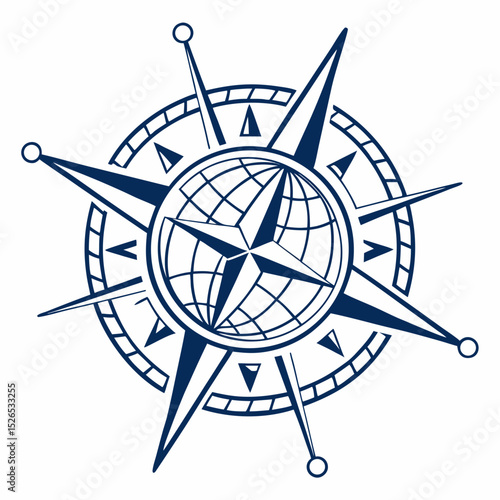 Photography compass rose vector