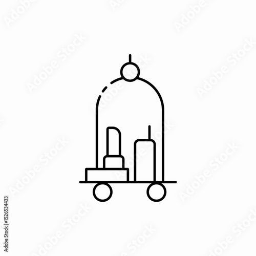 luggage cart icon vector sign