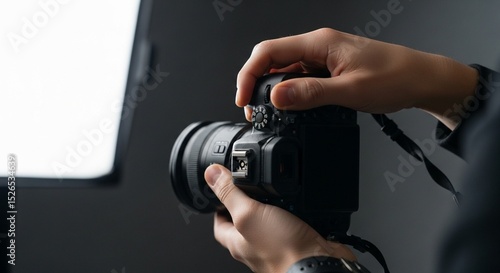 holding a camera