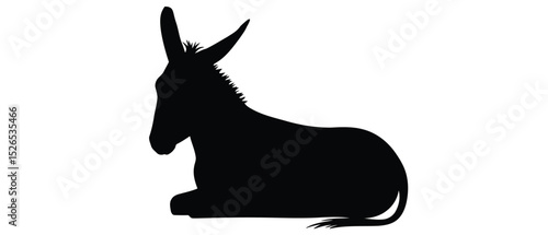 Foto vector illustration of donkey silhouette isolated on white background