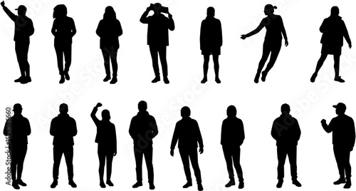 Protest people silhouette vector
