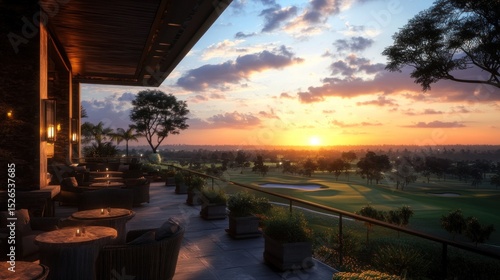 Sunset Golf Course View from Luxurious Patio