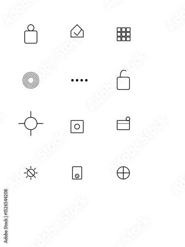 Cybersecurity Icons Pack – 12 Line Art Symbols for Digital Protection