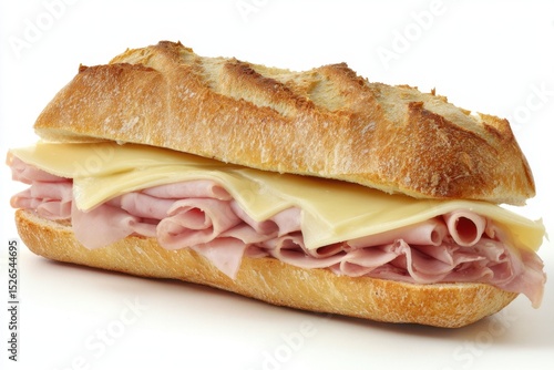 Delicious Ham and Cheese Sandwich on a Crusty Baguette