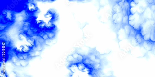 Abstract watercolor painting with blended shades of blue dreamy cloud textured design background. Abstract light blue ink splatter on white background