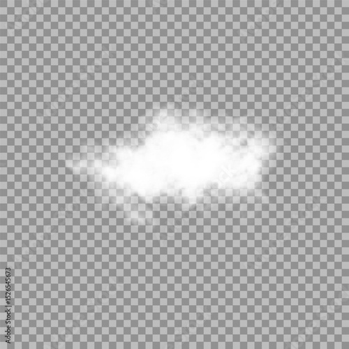 White realistic isolated steam or cloud on transparent background. Cloud, nature sky or food smoke symbol. Weather element or pattern art. Cloud texture, fire smoke wave, foggy nature. Cloud png