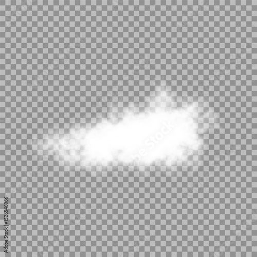 White realistic isolated steam or cloud on transparent background. Cloud, nature sky or food smoke symbol. Weather element or pattern art. Cloud texture, fire smoke wave, foggy nature. Cloud png