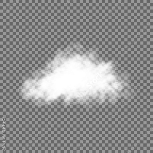 White realistic isolated steam or cloud on transparent background. Cloud, nature sky or food smoke symbol. Weather element or pattern art. Cloud texture, fire smoke wave, foggy nature. Cloud png