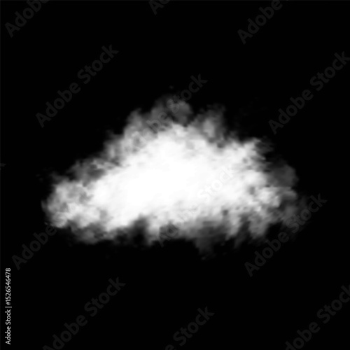 White realistic isolated steam or cloud on transparent background. Cloud, nature sky or food smoke symbol. Weather element or pattern art. Cloud texture, fire smoke wave, foggy nature. Cloud png