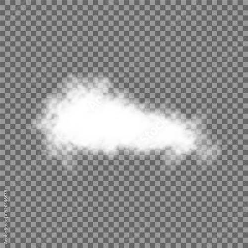 White realistic isolated steam or cloud on transparent background. Cloud, nature sky or food smoke symbol. Weather element or pattern art. Cloud texture, fire smoke wave, foggy nature. Cloud png