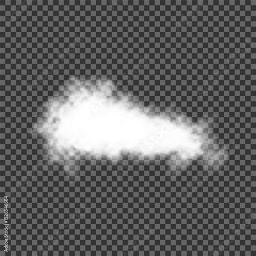 White realistic isolated steam or cloud on transparent background. Cloud, nature sky or food smoke symbol. Weather element or pattern art. Cloud texture, fire smoke wave, foggy nature. Cloud png