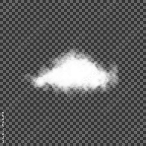 White realistic isolated steam or cloud on transparent background. Cloud, nature sky or food smoke symbol. Weather element or pattern art. Cloud texture, fire smoke wave, foggy nature. Cloud png