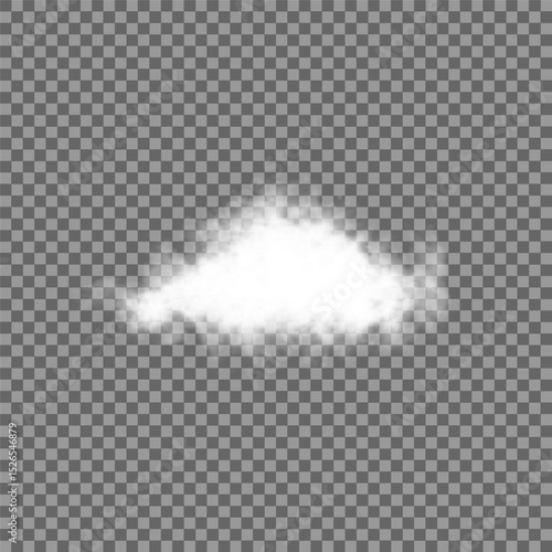 White realistic isolated steam or cloud on transparent background. Cloud, nature sky or food smoke symbol. Weather element or pattern art. Cloud texture, fire smoke wave, foggy nature. Cloud png