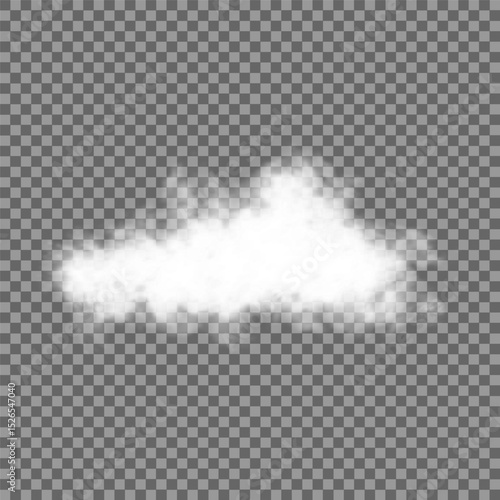 White realistic isolated steam or cloud on transparent background. Cloud, nature sky or food smoke symbol. Weather element or pattern art. Cloud texture, fire smoke wave, foggy nature. Cloud png
