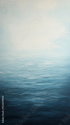 Calm open water with subtle blue waves and soft misty horizon under a pale sky, perfect for nature backgrounds, meditation visuals, peaceful seascape design or mental clarity themes