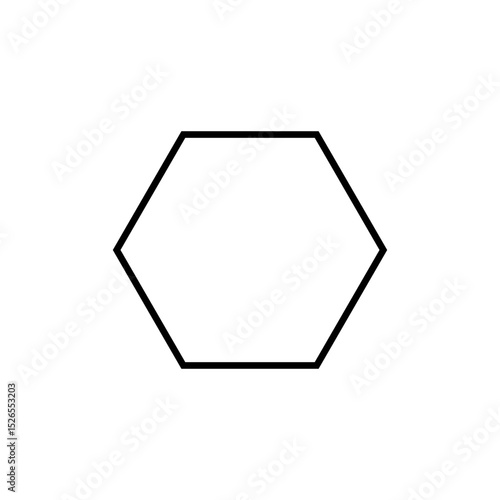 Hexagon Outline Icon – Geometric Line Vector