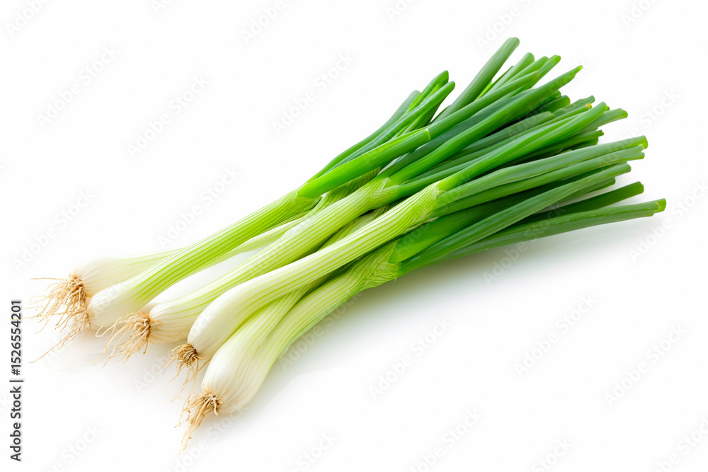 Young green onion isolated on white background Young green onion isolated on white background