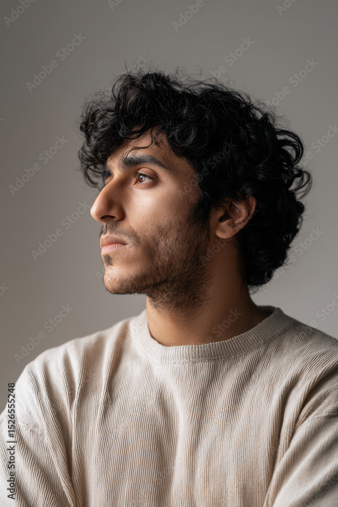 focused portrait of carpenter gazing into distance positioned on left side of frame focused portrait of carpenter gazing into distance positioned on left side of frame